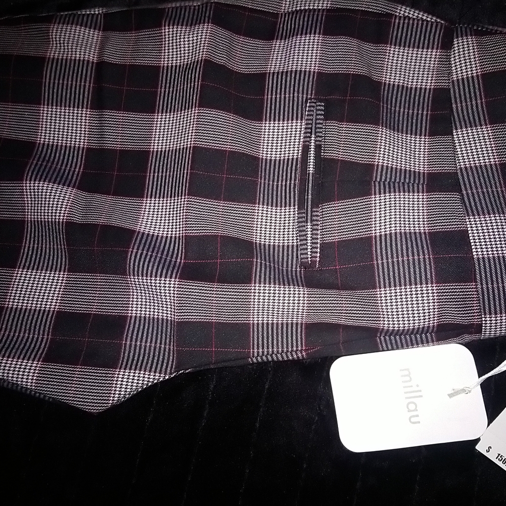 Millau plaid punk rock zipper slacks